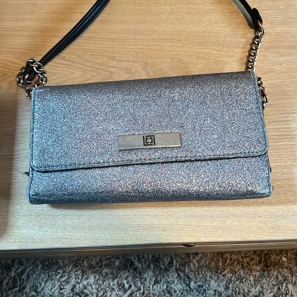 Silver Sparkly Cross Over Wallet/Purse